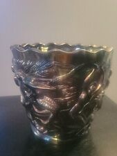 Vintage 6.5" Fenton Verlys Mold Carnival Glass Mermaid Mythical Bowl Vase Nice