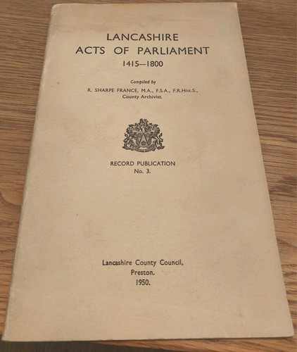 Lancashire acts parliament - lancashire,