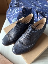 Clarks Hamble Oak Snake Effect Leather Brogues   Navy UK 6.5 Good Condition