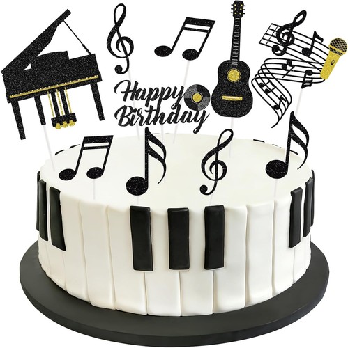 10pcs music cake decorations - music,