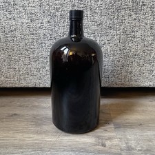 Vintage Tall Amber Glass Medicine Bottle Jar Apothecary Chemist