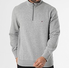 Zipped High Neck Tommy Hilfiger Mens Cotton Sweater Jumper