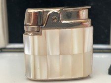 Vintage Ronson Varaflame Lighter Mother Of Pearl Gold Tone - Made in England