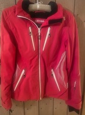 Schoffel Red Ski Jacket Size S, Hooded, Vents, Lift Ticket Pocket
