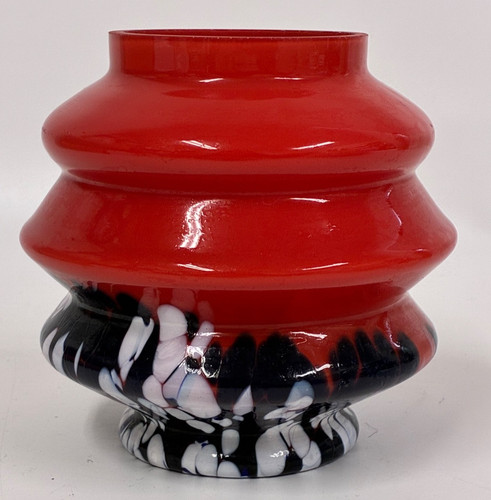Kralik glass vase red splatter - kralik,