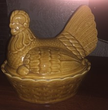 Vintage Blonde Ceramic Hen Egg