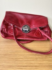 Ri2k Bag Red Handbag 100% Leather Large Tote Satchel