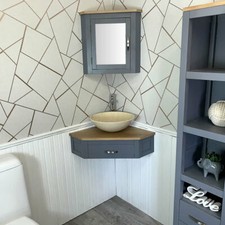 Corner Unit Oak Top Grey