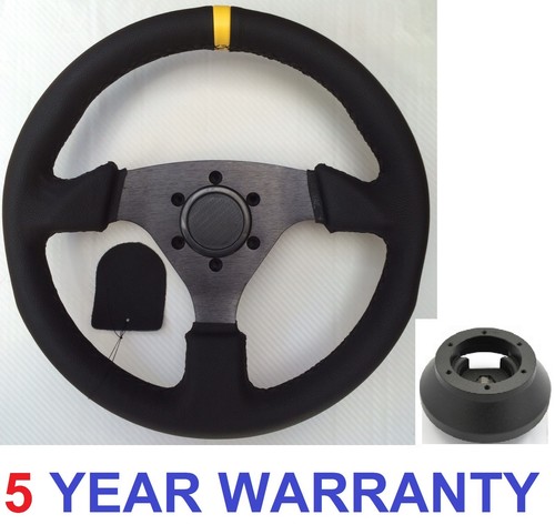 Leather steering wheel and - steering,