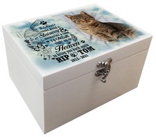 White wooden urn for pets