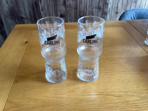 Carling pint glass brand - glass, x4