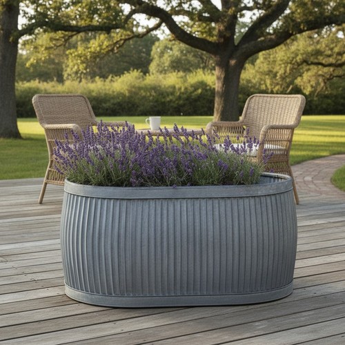 Galvanised metal oval dolly - oval,