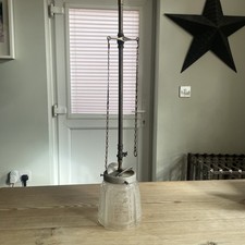 Vintage glass oil gas light lamp shade