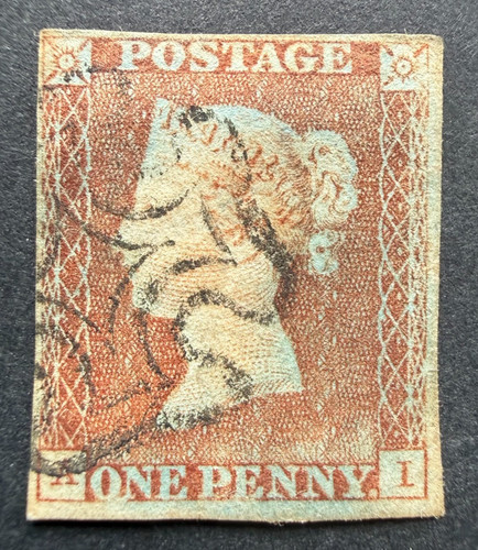 1841 red from penny - gb, 1d