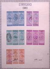CEYLON: 1875 Victoria Foreign Bill Revenues- Ex-Old Time Collection - Album Page