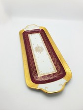 Nice Vintage French Limoges Porcelain Serving Tray with Gilded Starburst – c1950