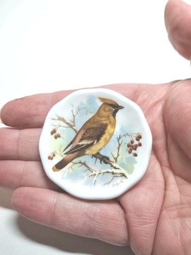 Waxwing british bird pin dish - british,