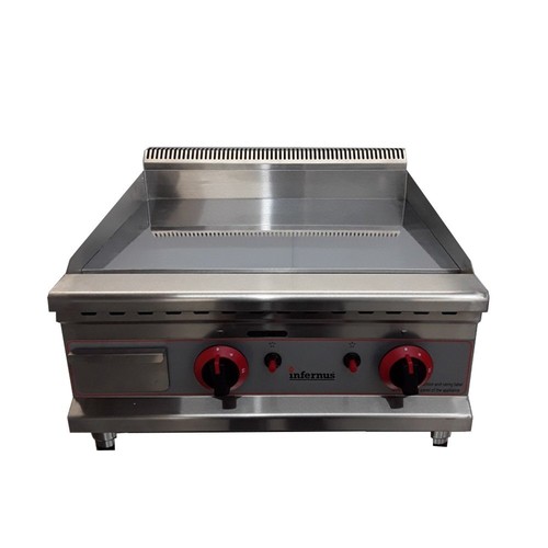 Flat griddle double - flat, chrome