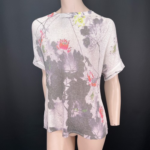 Nina murati floral linen - linen, top