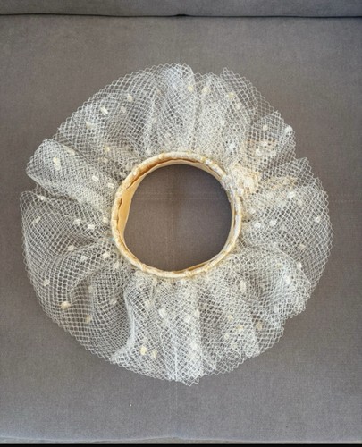 White bridal birdcage hat with - birdcage,