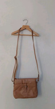 Ashwood Medium Stella Buckle Pocket Leather Crossbody Bag Light Brown QVC. 