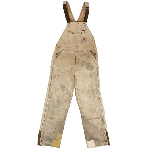 Carhartt quilt lined beige bib - lined,