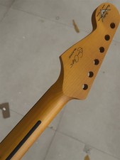 Yellow matte  22 frets  Maple electric guitar Neck part replace rosewood