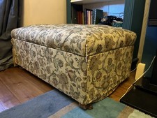 Vintage Ottoman Storage Seat on Castors  Mid-Century