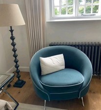 Cox and Cox Teal Velvet Occasional Accent Chair