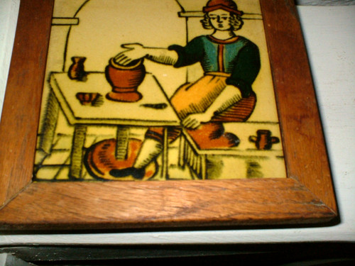 Vtg wooden framed french - wooden,