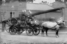 slr-44 Old Firemen with Old Equipment, Horse Drawn Engine. Photo