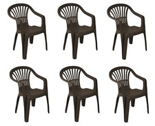 6X Strong Chairs Plastic Patio