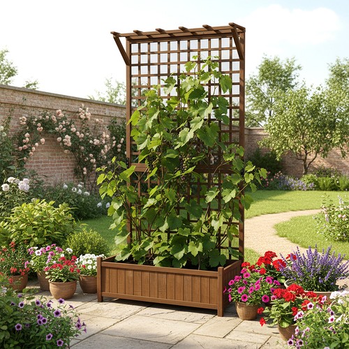 Wood large planter raised - raised, bed