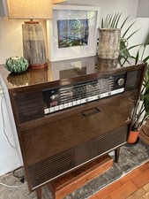 Vintage Grundig Stereo Console 8 Radio, Record Player, Jack Output. Working. VG