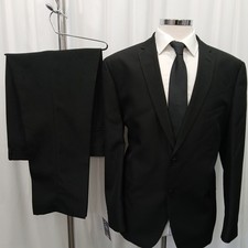 TAYLOR & WRIGHT Machine Wash Black Tailored Fit 2 Piece Suit C48S W36 L29