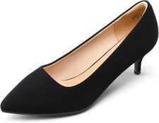 DREAM PAIRS Women's Kitten Heels Moda Court Shoes Pointed Toe Comfort TPR