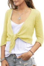 Women's Tie Front Shrug 3/4