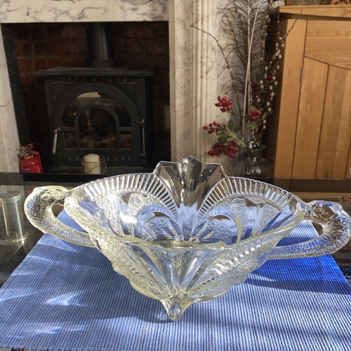 Large vintage glass dish with - large,