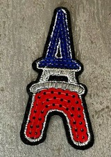 EIFFEL TOWER IRON ON / SEW ON EMBROIDERED SEQUIN PATCH For T-shirt Jeans Bag DIY