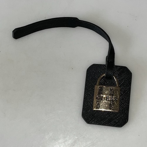 Guess black luggage tag gold - guess,