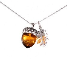 Sterling Silver Acorn Amber