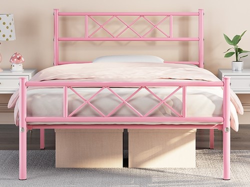 Metal bed frame - slatted,