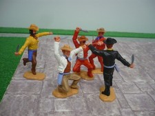 TIMPO WILD WEST  5 COWBOYS WITH KNIVES TOY SOLDIERS