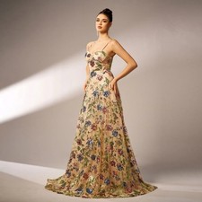 Luxury Floral Sequin Nude