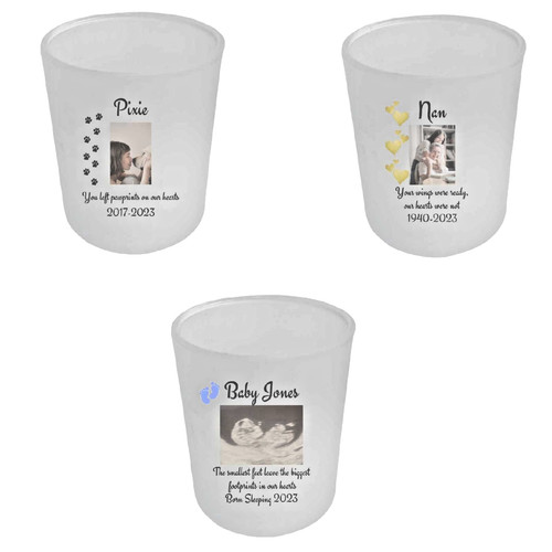 Personalised glass tealight - personalised,