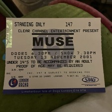 MUSE Arena  London 13 November 2001 Ticket Stub