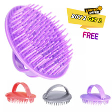 Silicone Hair Scalp Massager Brush Shower Head Scrubber Comb with Soft Bristles