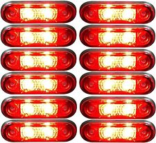 12x Flush Fit 2 Led Red Rear Side Tail Marker Lights Lamps 12v For Kelsa Bar