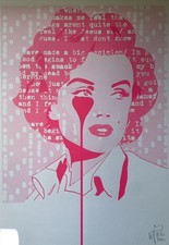 Pure Evil Signed Marilyn Print  Screen Print Art Car Boot Fair  Pink Variant