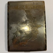 Vintage 1940's WWII Cigarette Case - Brit Zone Germany Metal 